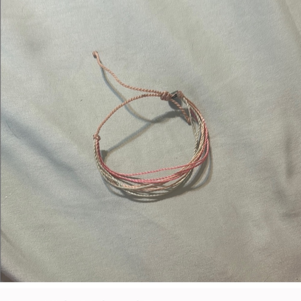 Pura Vida Pink and Cream Braided Bracelet
